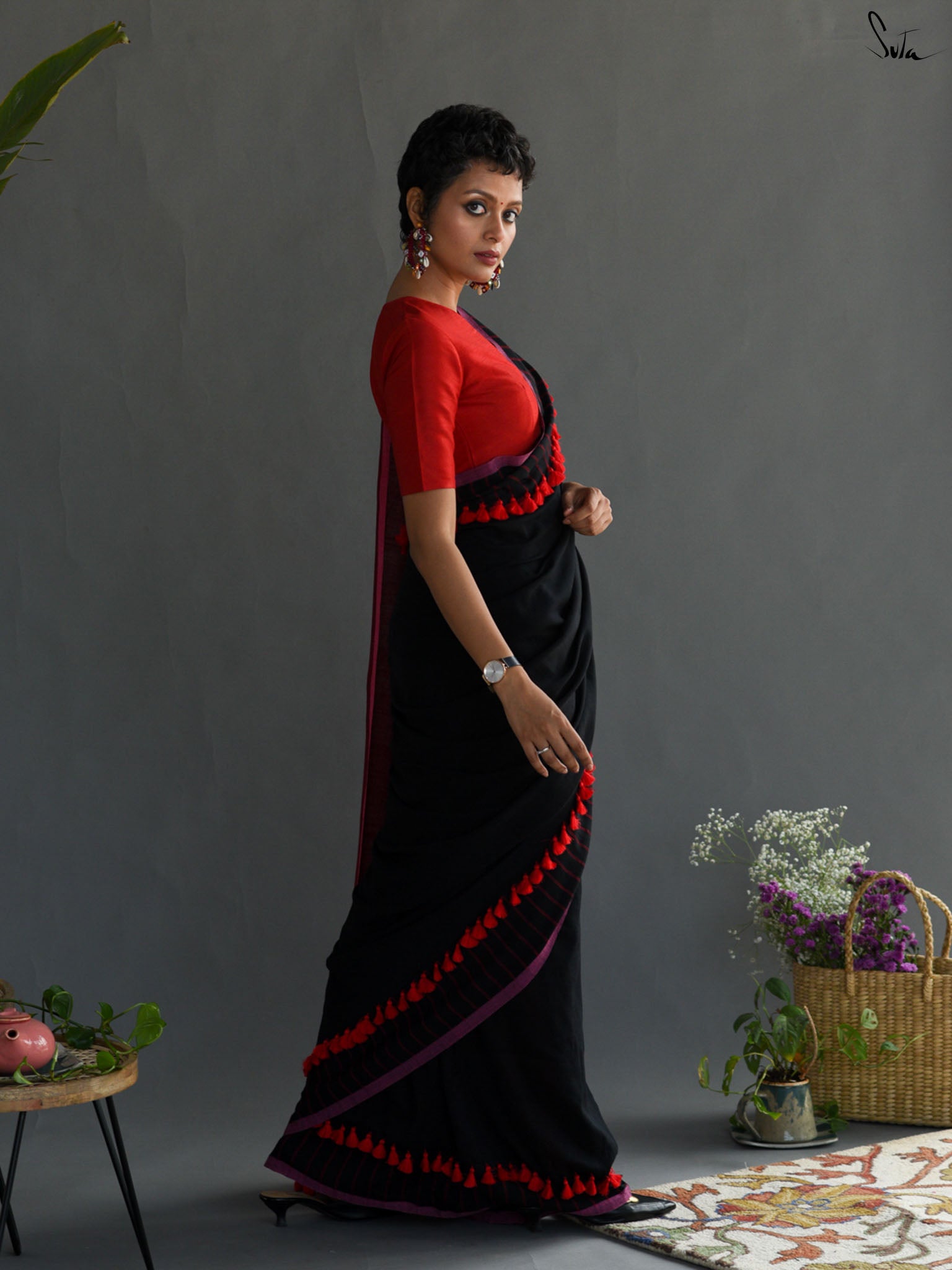 Black Crayon Saree