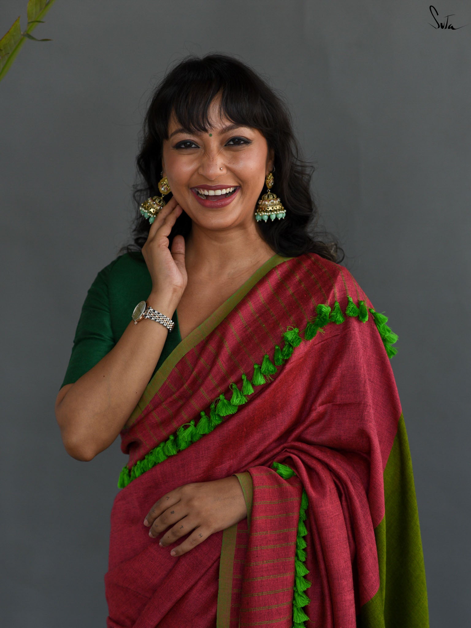 Magenta Crazyon Saree