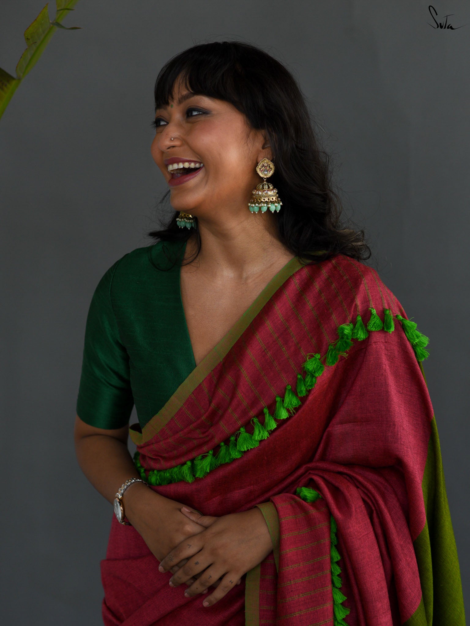 Magenta Crazyon Saree