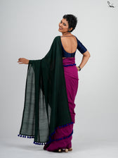 Red-Violet Crayon Saree