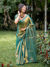 Suta Teal Tissue Saree