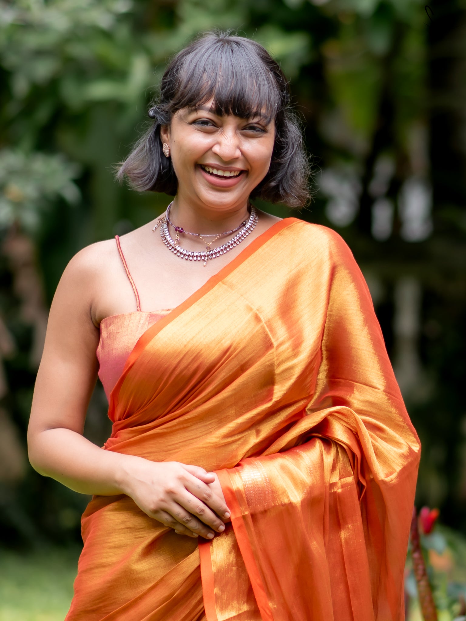 Suta Rust Tissue Saree