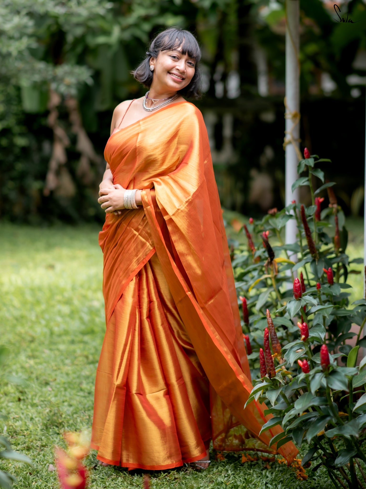 Suta Rust Tissue Saree