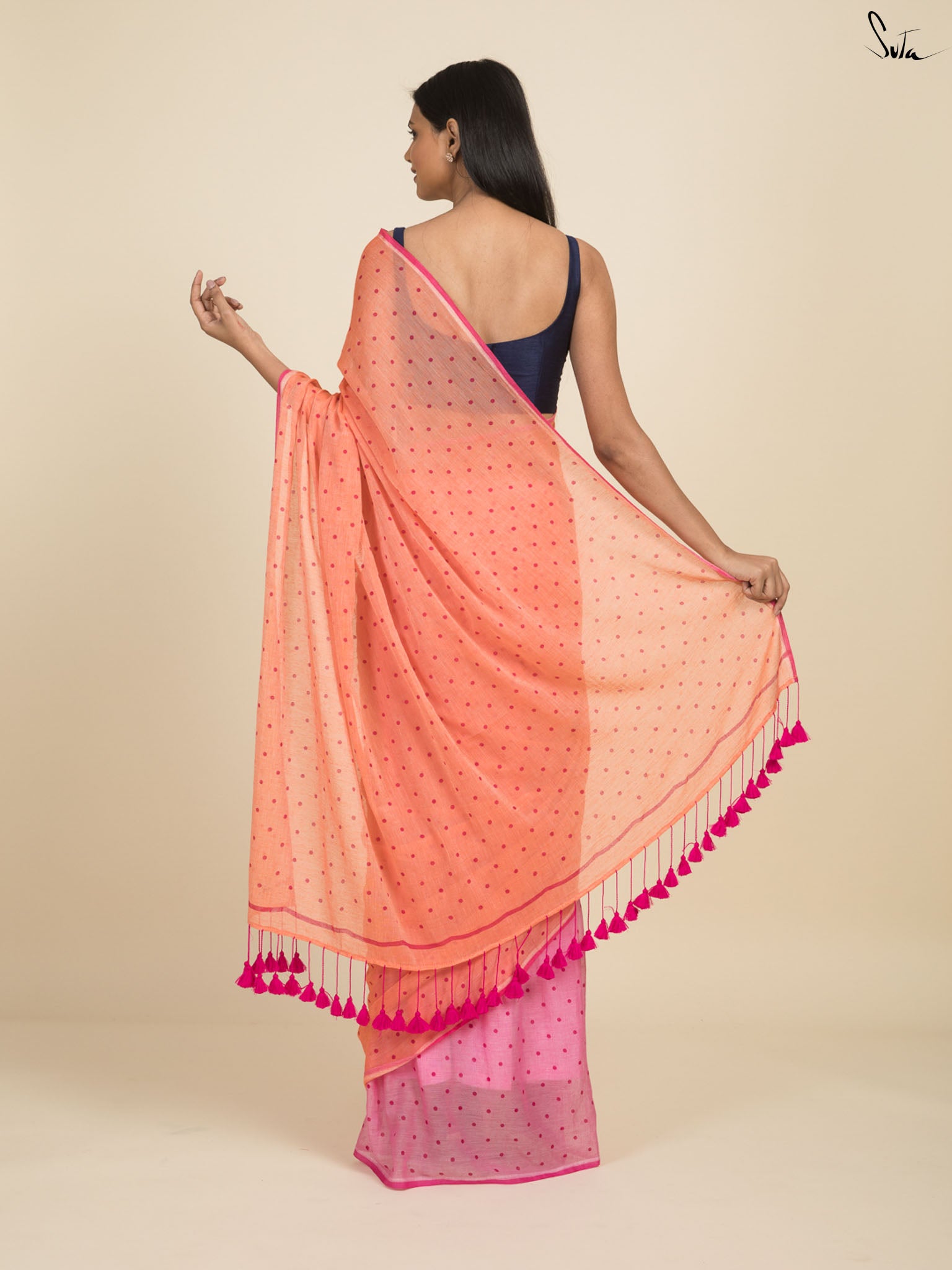 Bright Polka Saree