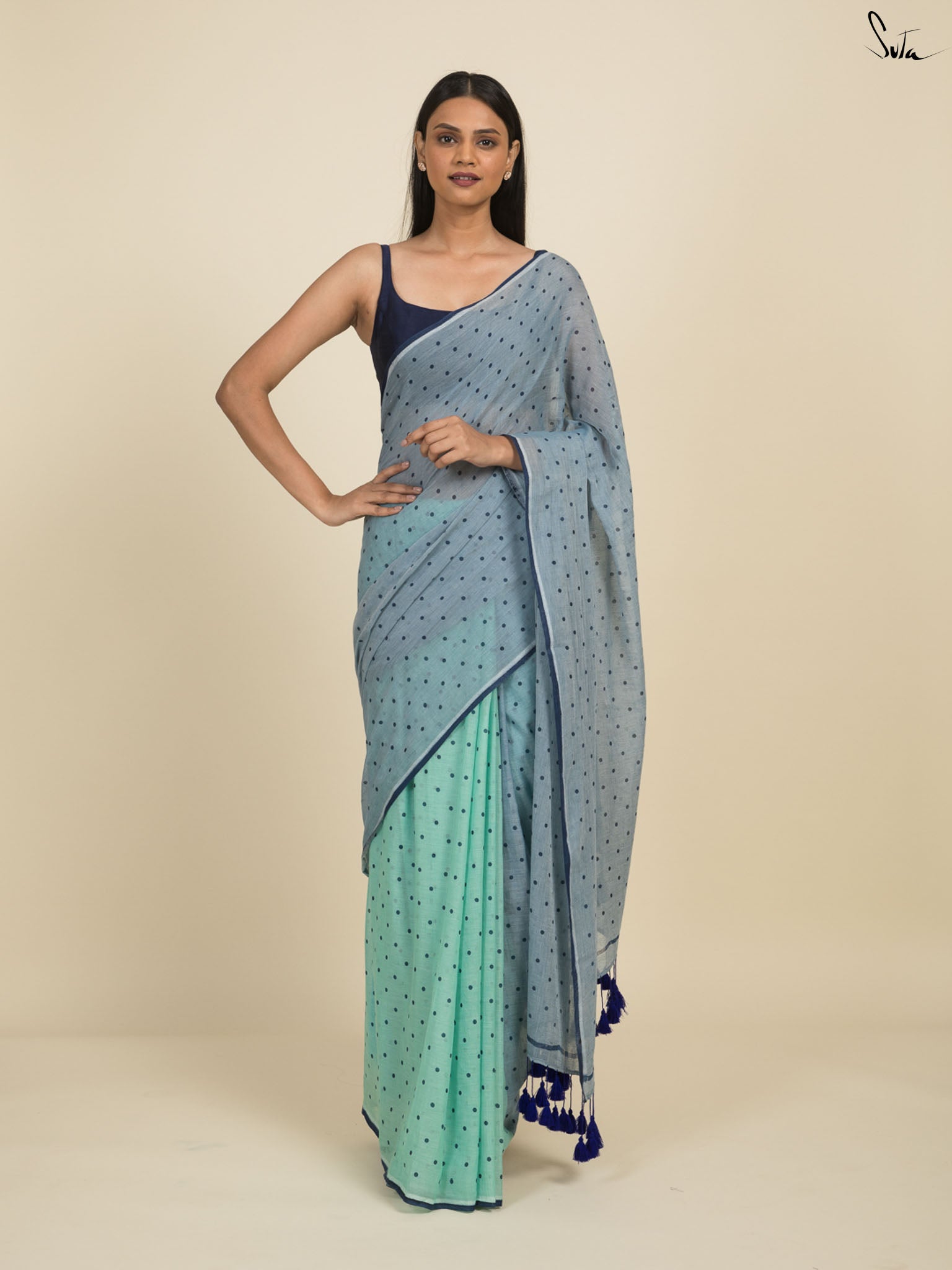Jhilmil Polka Saree