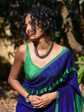 Blue Crayon Saree