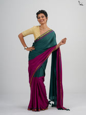 Double Trouble: Teal/Pink Saree