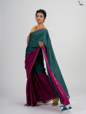Double Trouble: Teal/Pink Saree