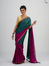 Double Trouble: Teal/Pink Saree