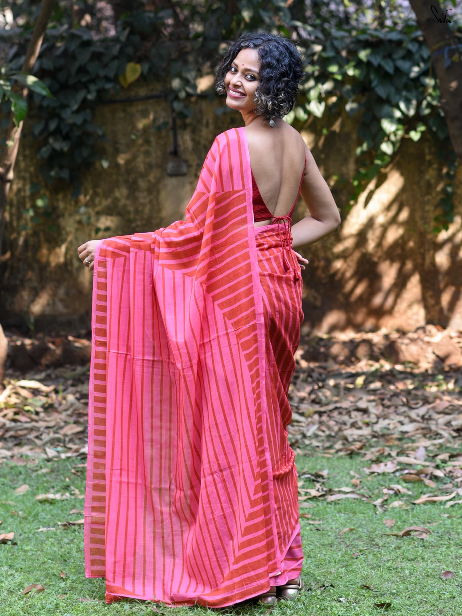 The Line Of Pink Saree