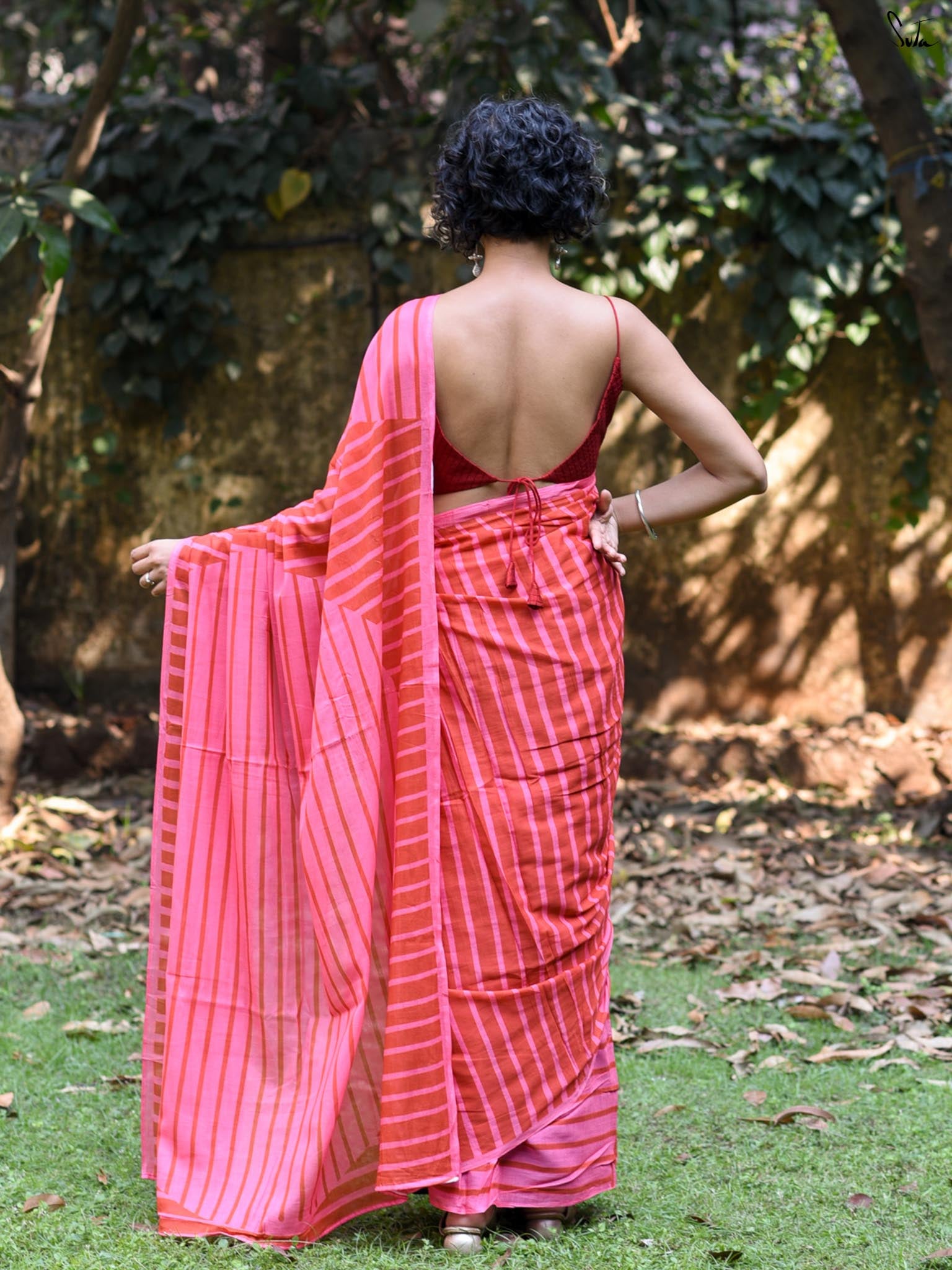 The Line Of Pink Saree