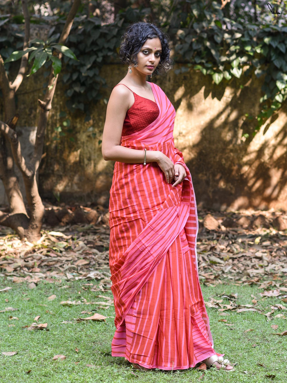 The Line Of Pink Saree