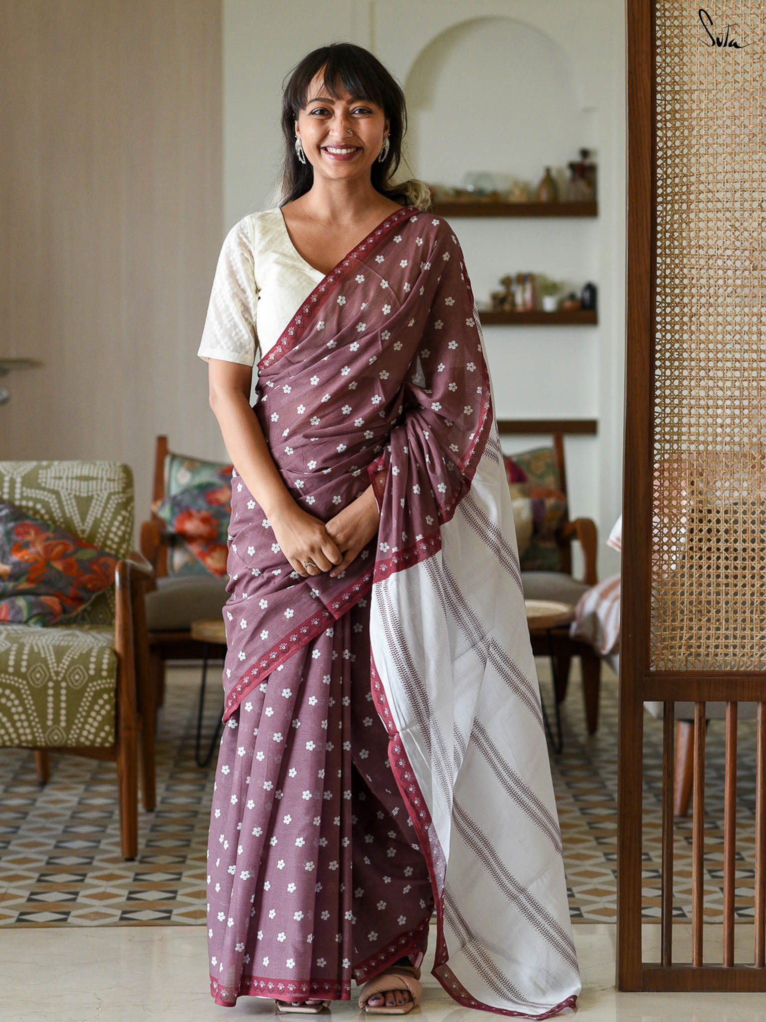Suta Floral Printed Pure Cotton Saree