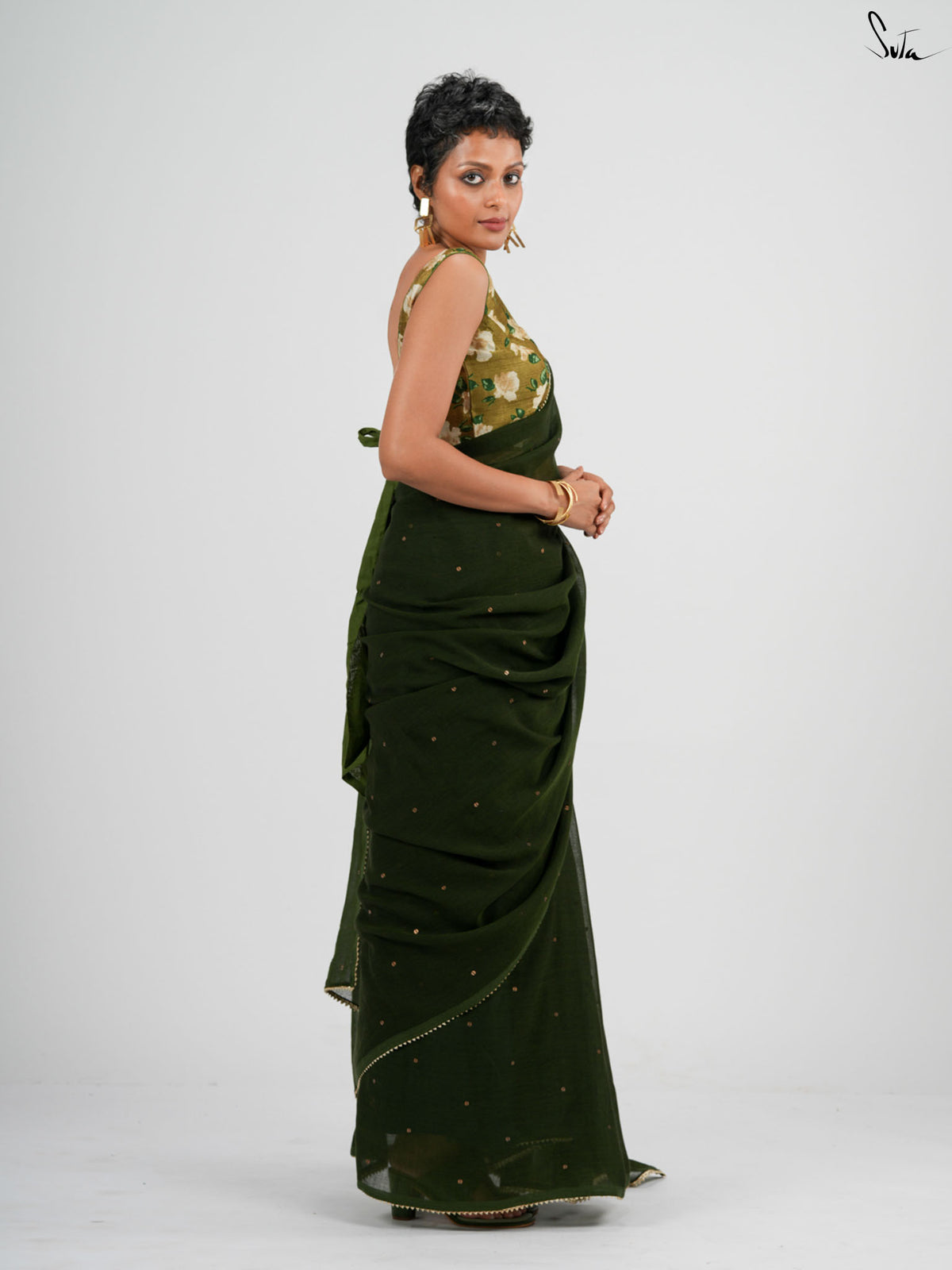 Green Trickle Saree