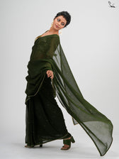 Green Trickle Saree