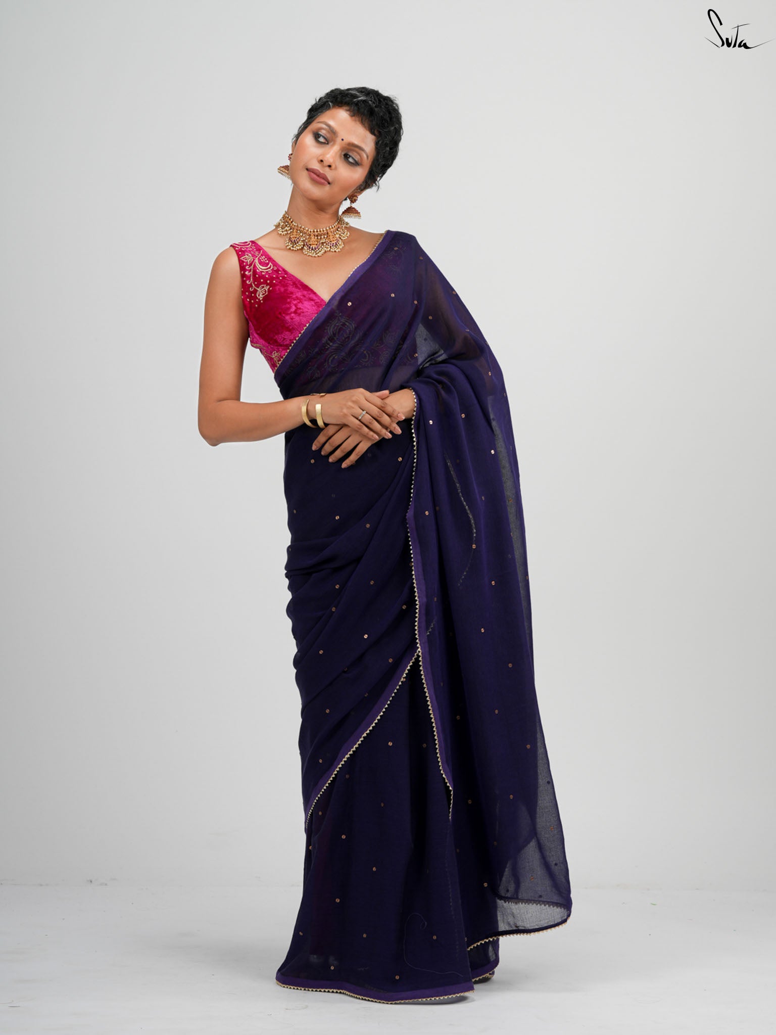 Blue Trickle Saree