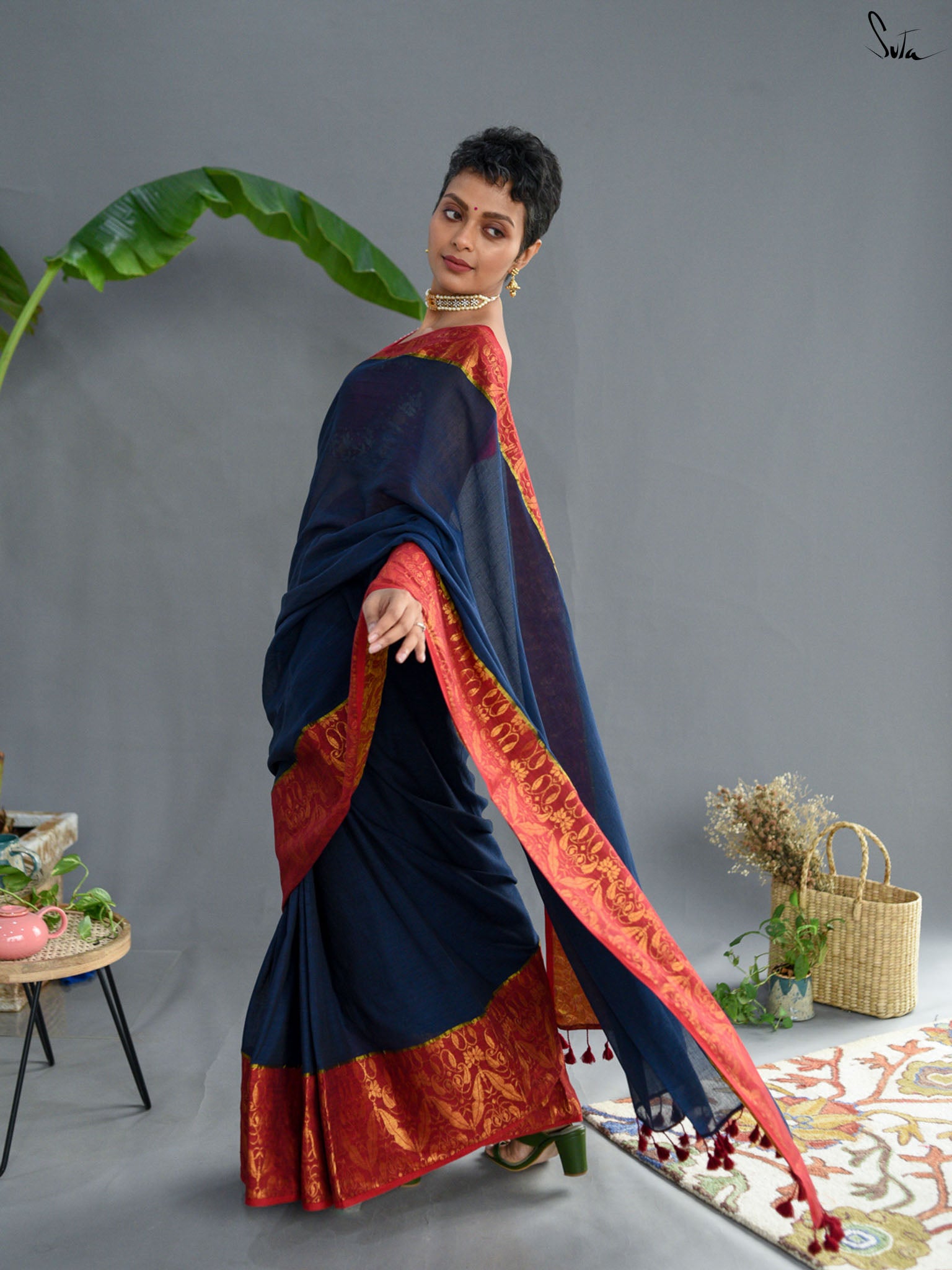 Brick Zari Saree
