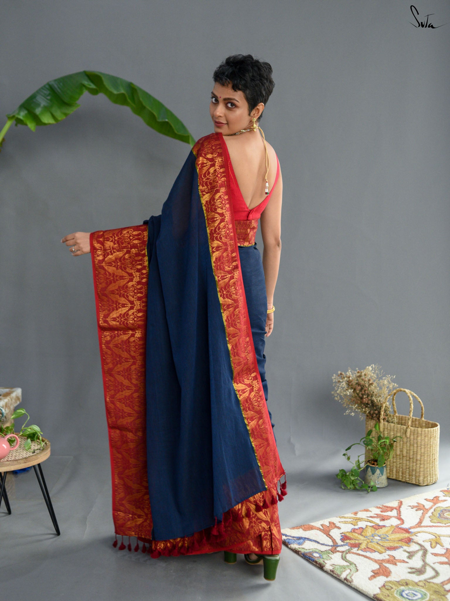 Brick Zari Saree