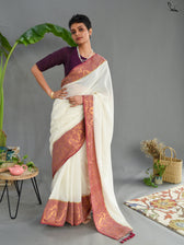 Snow Zari Saree
