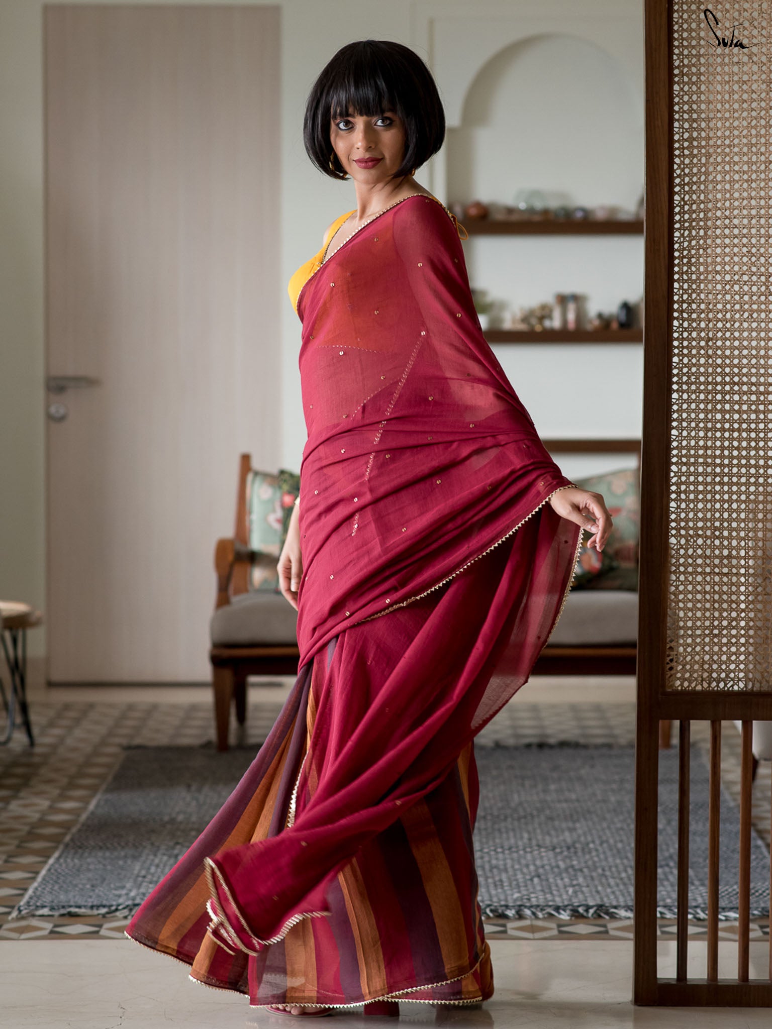 Ruby Trickle Saree