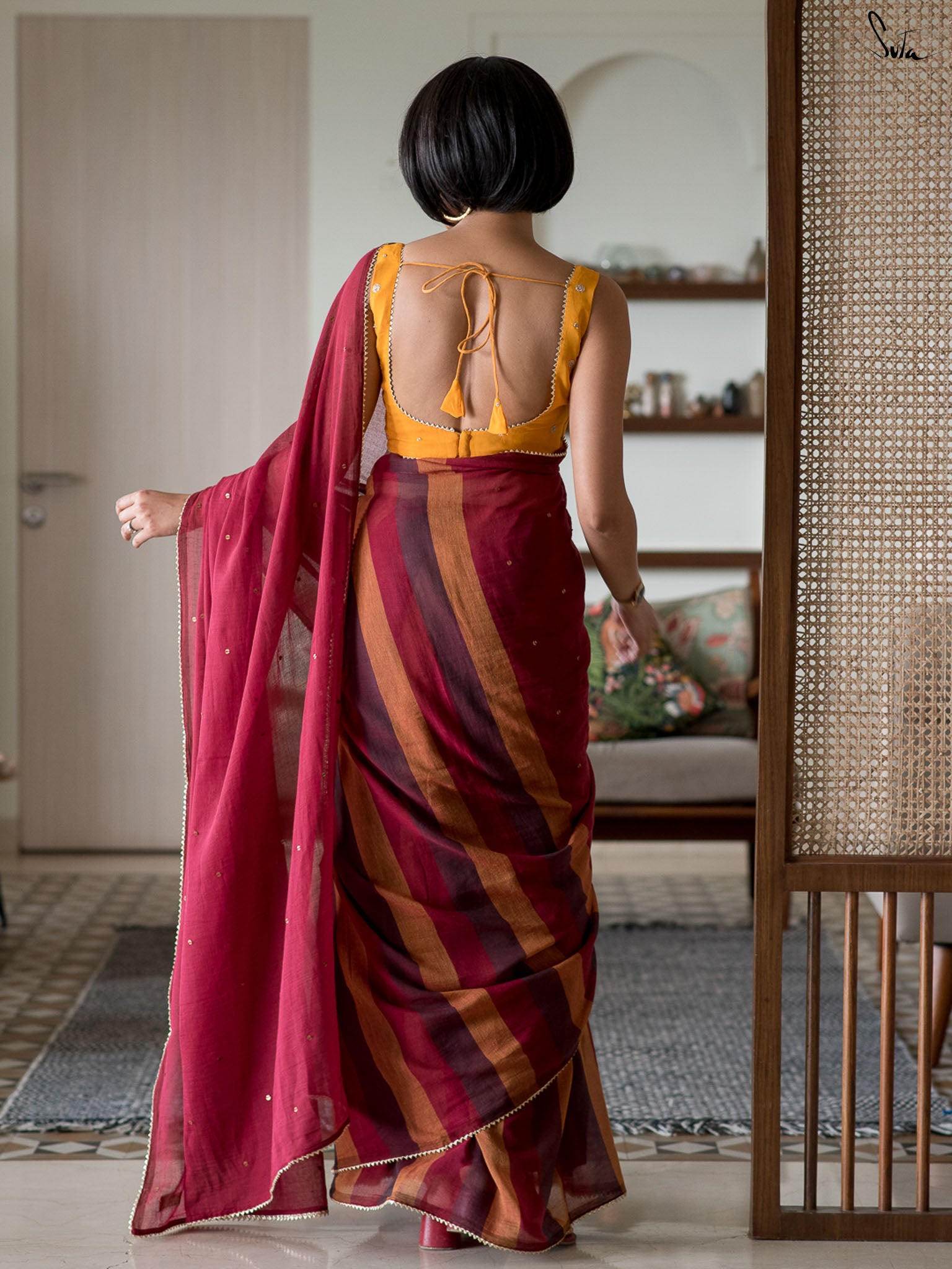 Ruby Trickle Saree