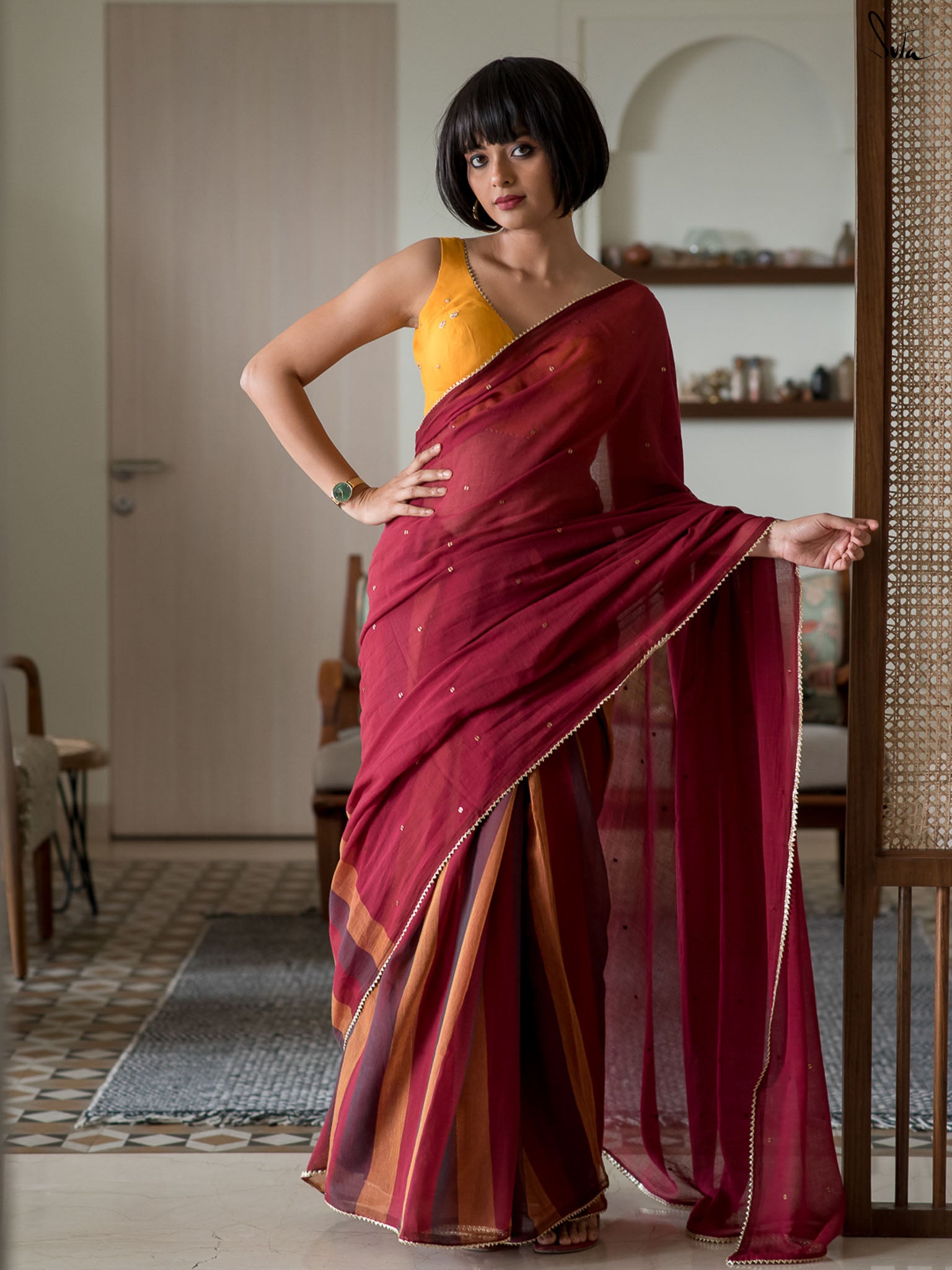 Ruby Trickle Saree