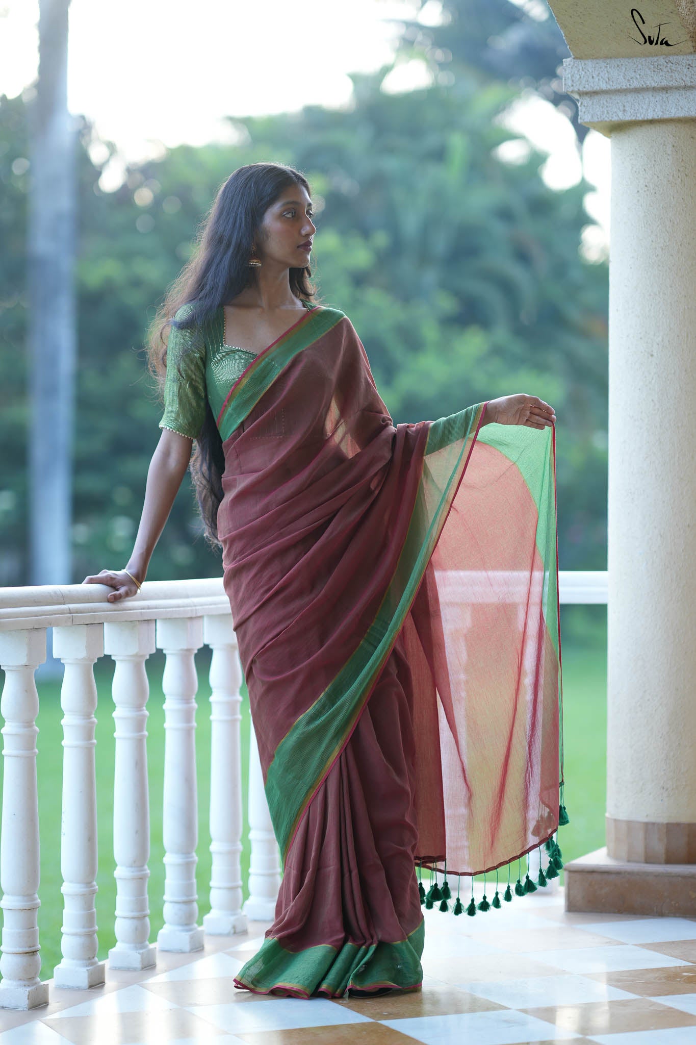 Suta Solid Pure Cotton Saree