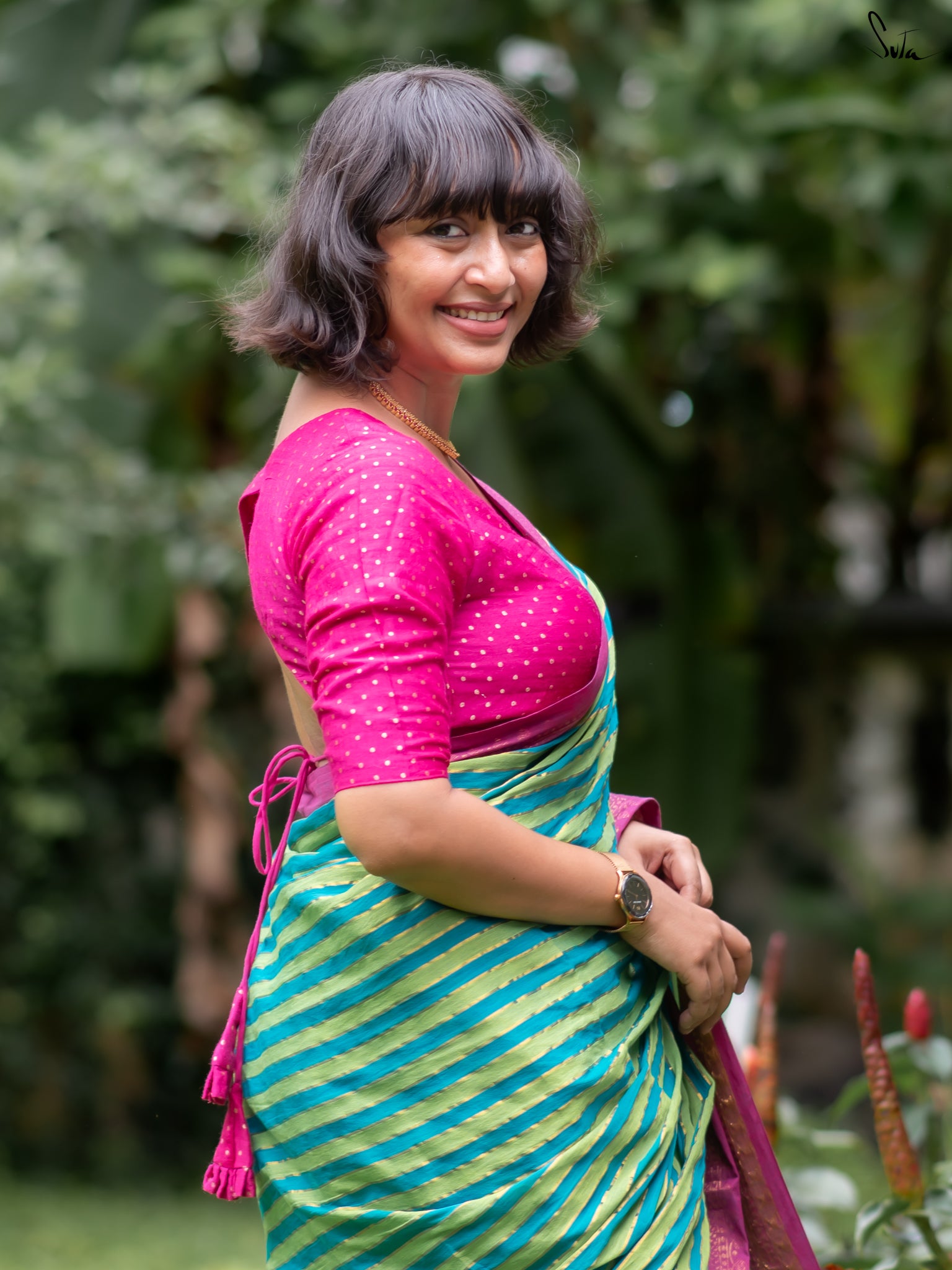 Suta Green Pure Cotton Saree