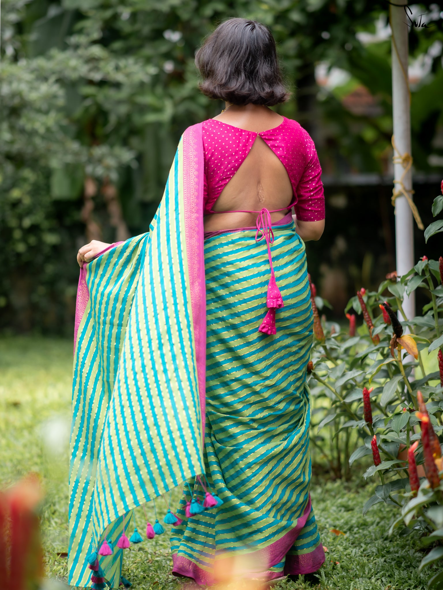 Suta Green Pure Cotton Saree
