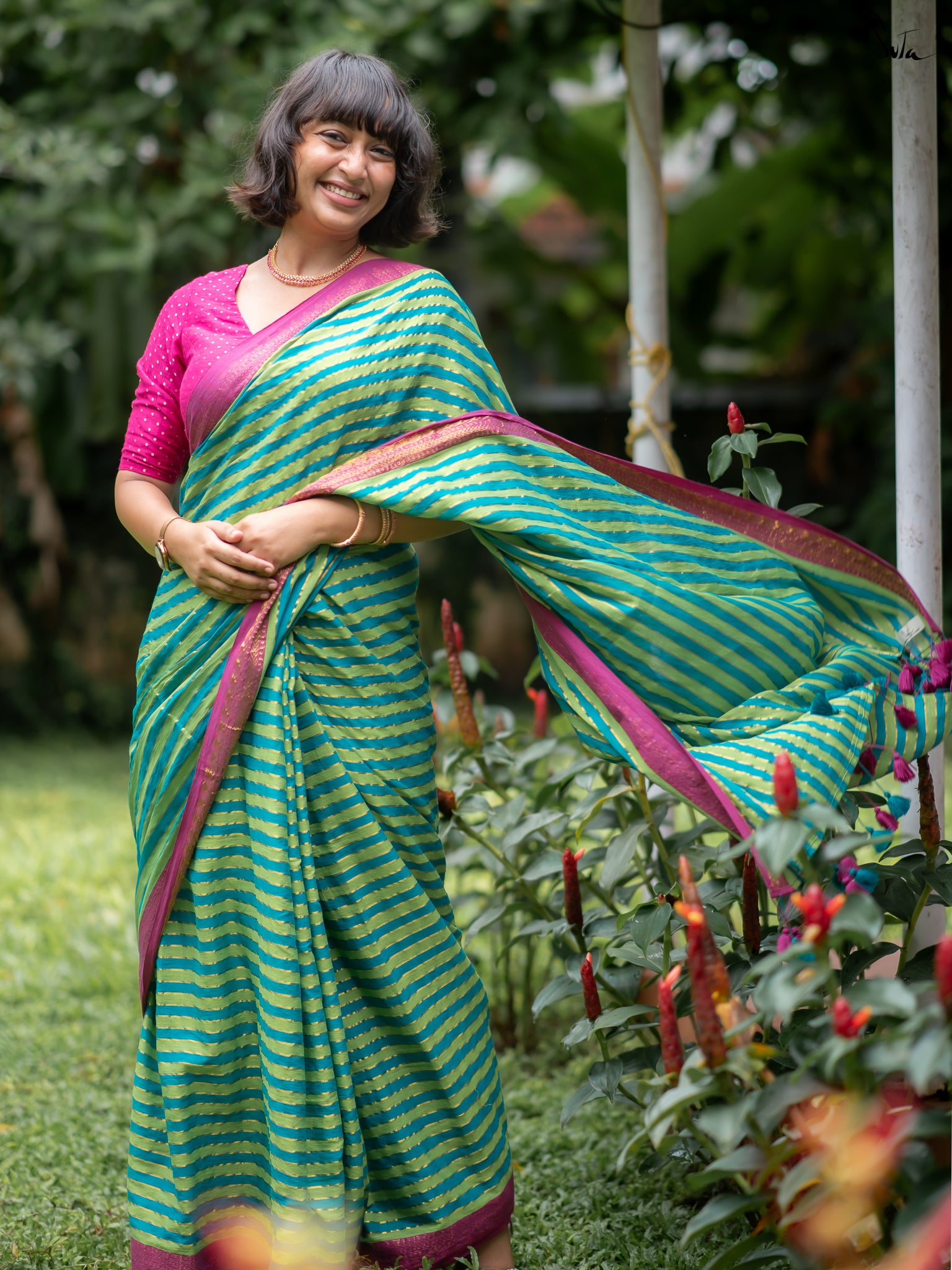Suta Green Pure Cotton Saree