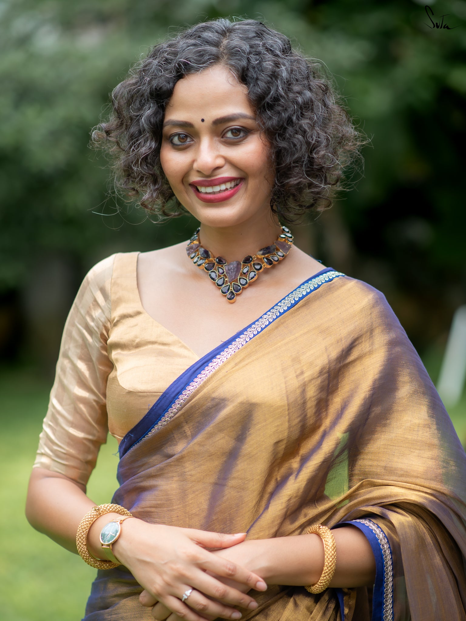 Suta Magenta Tissue Saree