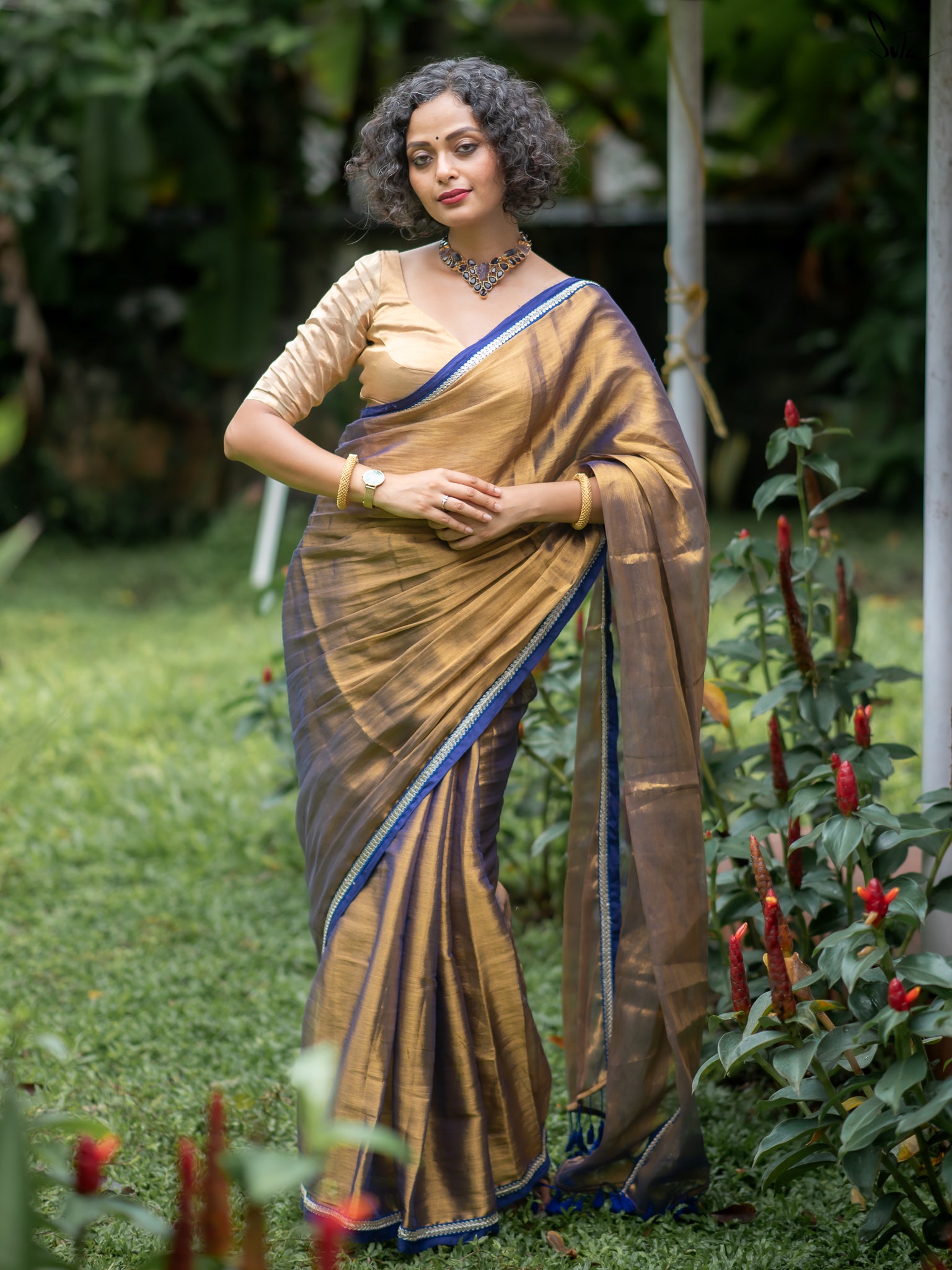 Suta Magenta Tissue Saree