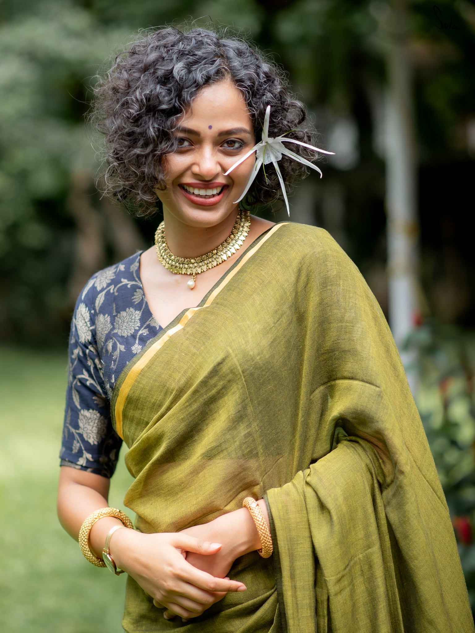 Suta Grey Pure Cotton Saree