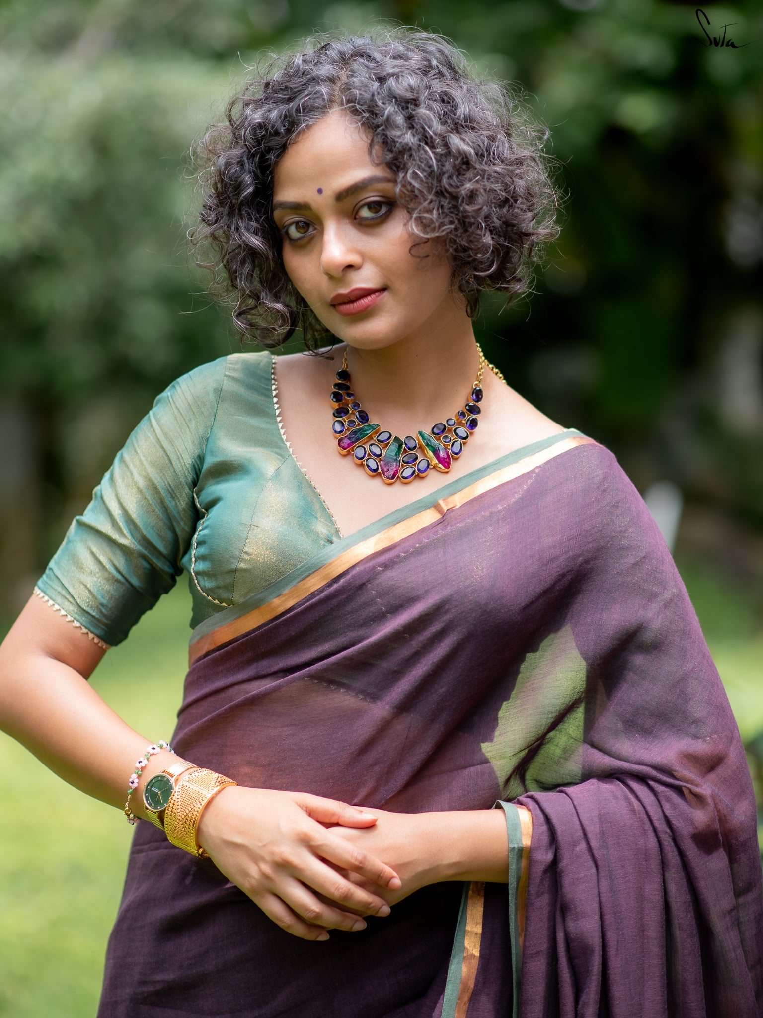 Suta Rust Pure Cotton Saree