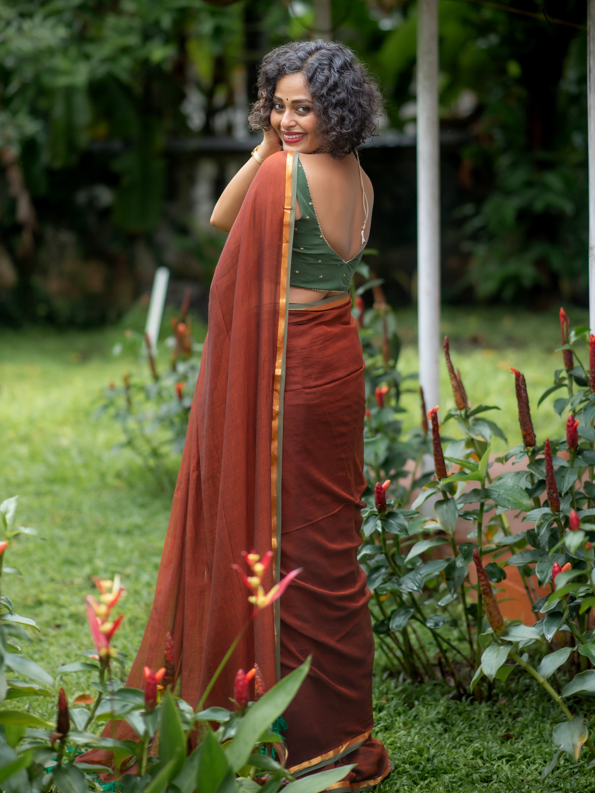 Suta Rust Mul Cotton Saree