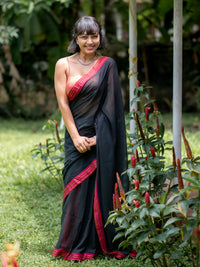 Suta Black Pure Cotton Saree