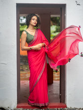 Suta Pink Pure Cotton Saree