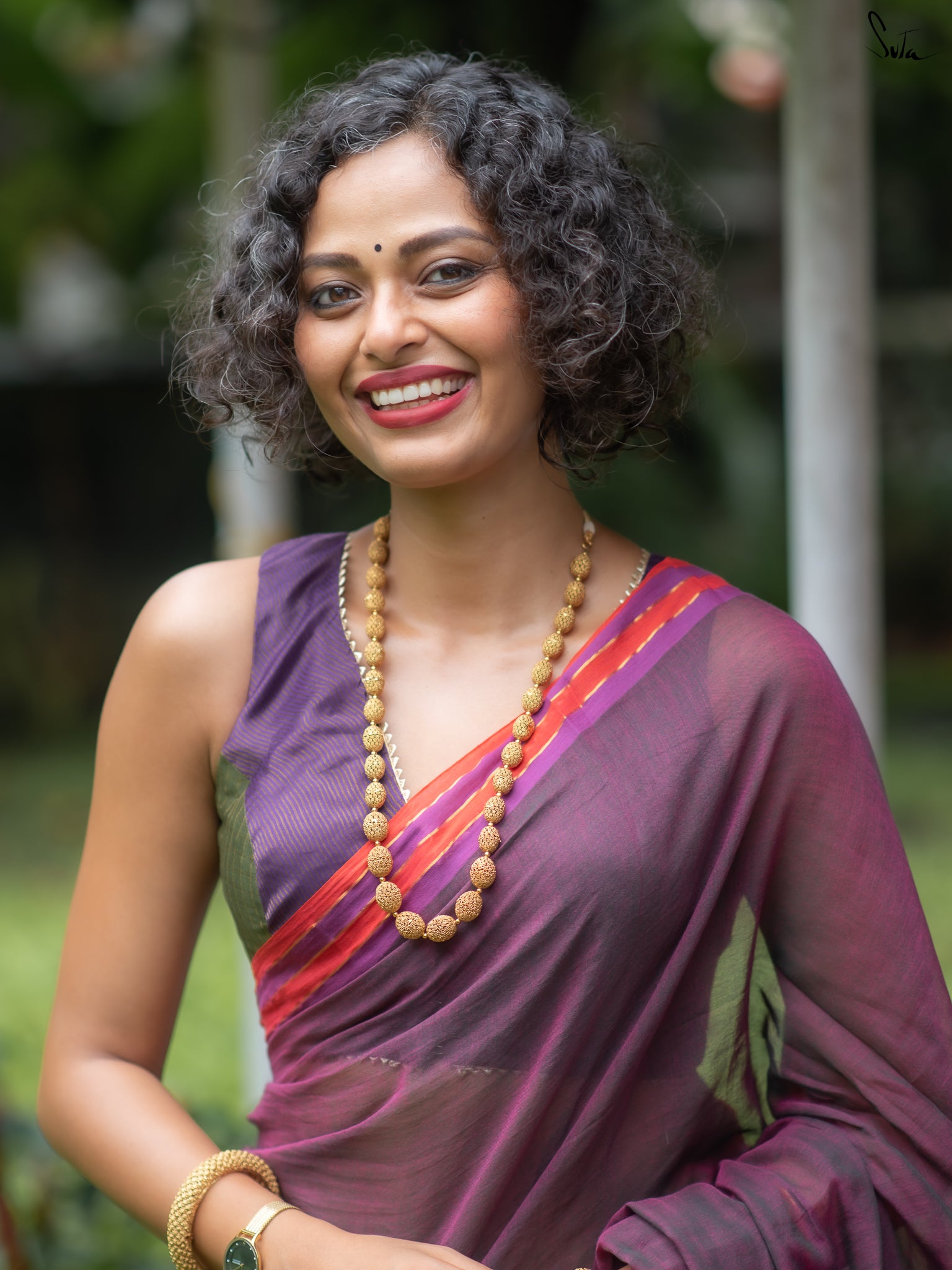 Suta Magenta Pure Cotton Saree