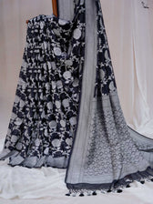Vulnerable Vijayshanti Black Banarasi Saree
