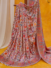 Willow Pashm Multicolour Woolen Saree