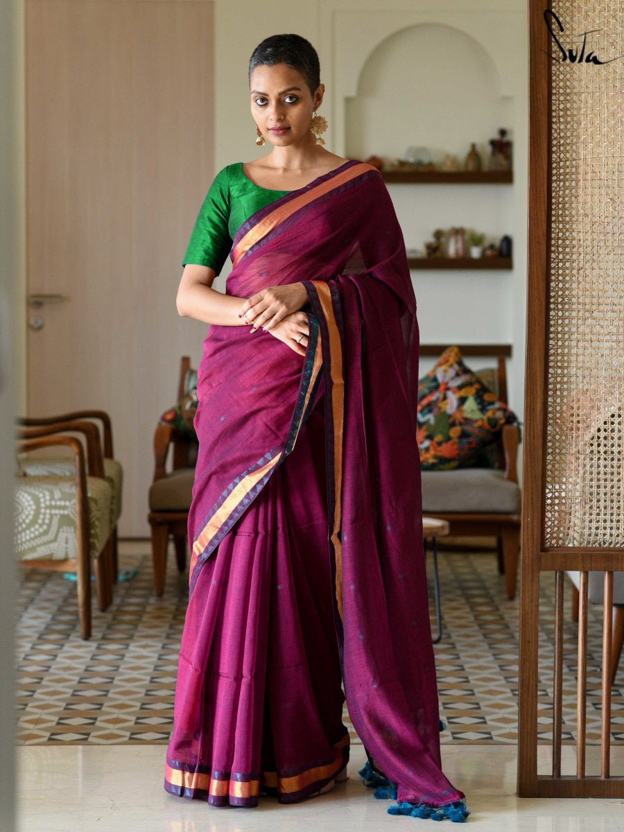 Felicitous Purple Soft Silk Saree With Imaginative Blouse Piece –  LajreeDesigner