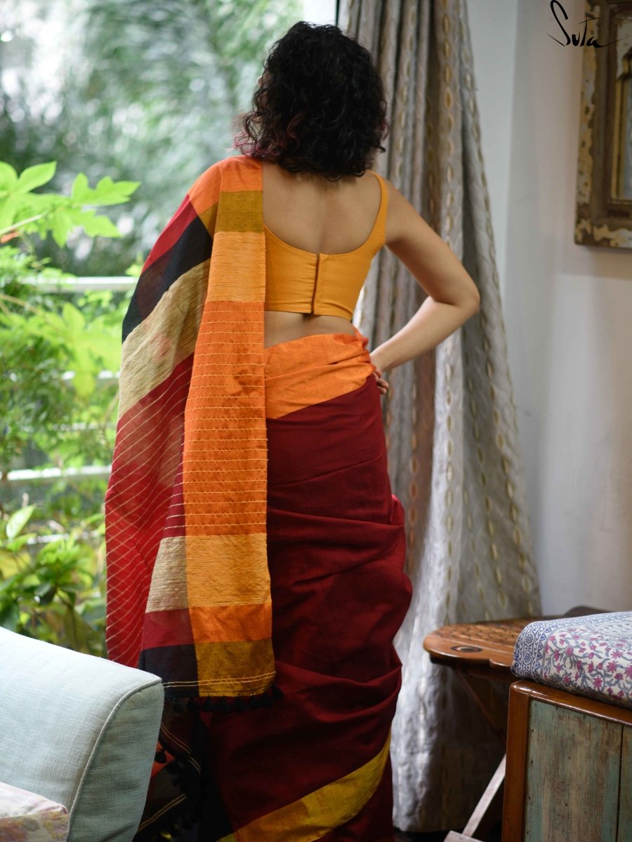 Colour Meet : Red , Black , Gold - suta.in