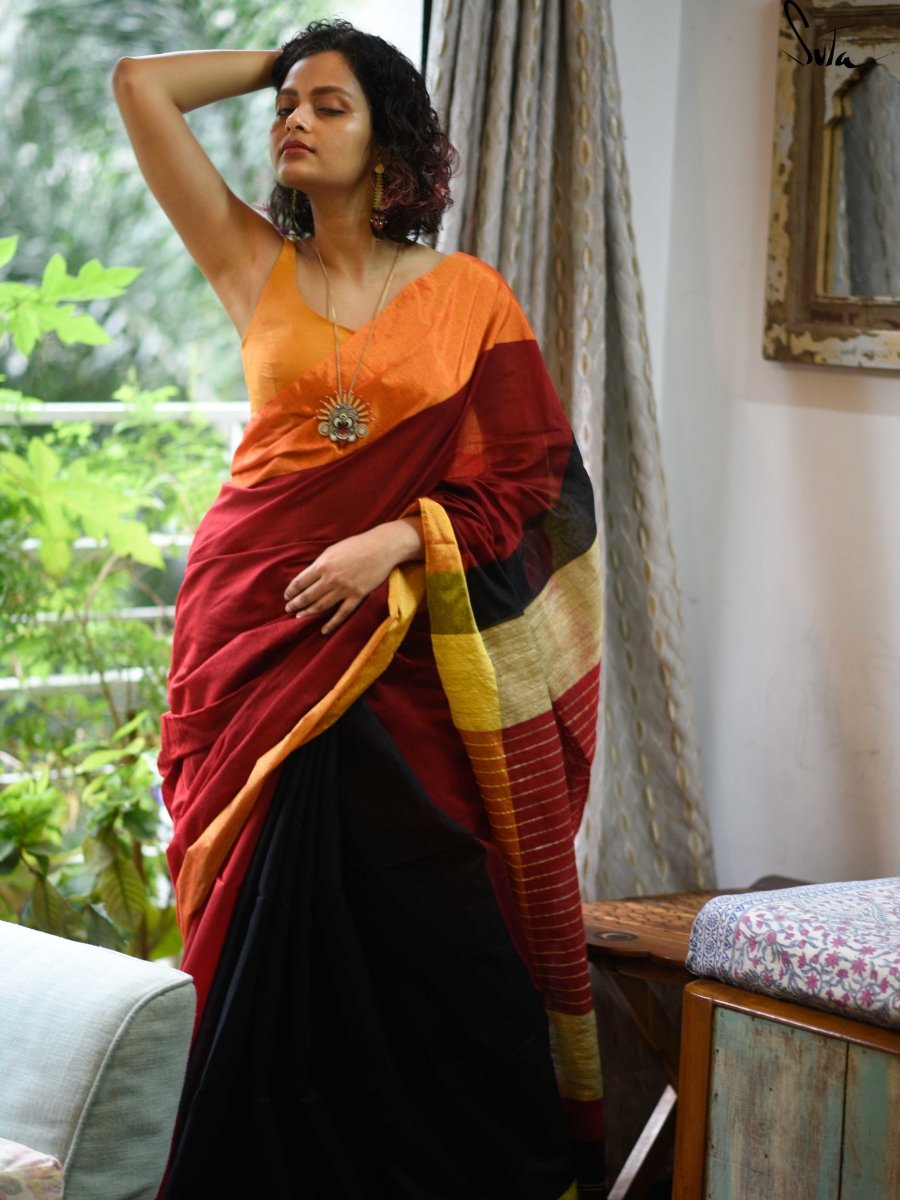 Colour Meet : Red , Black , Gold - suta.in