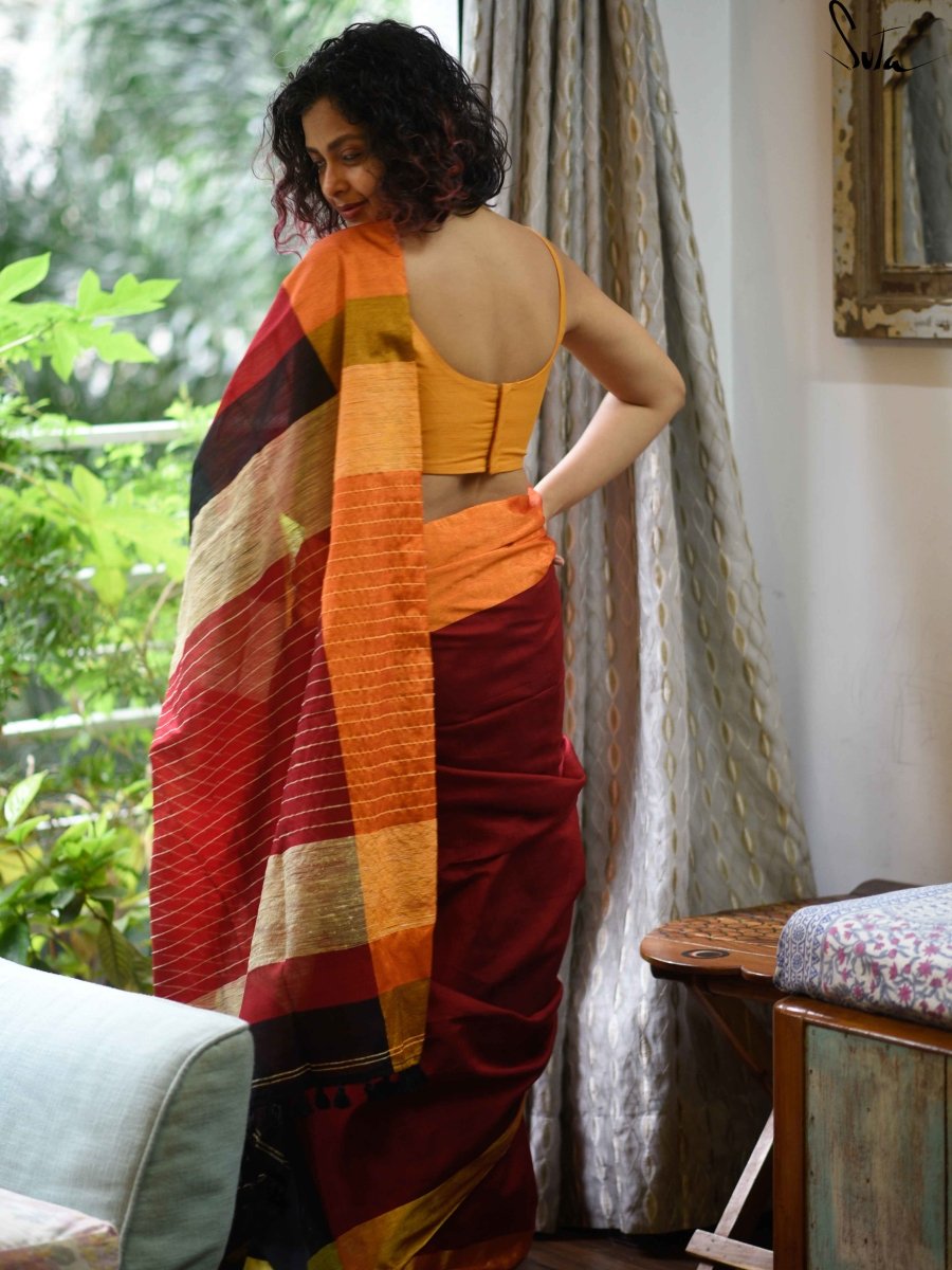 Colour Meet : Red , Black , Gold - suta.in