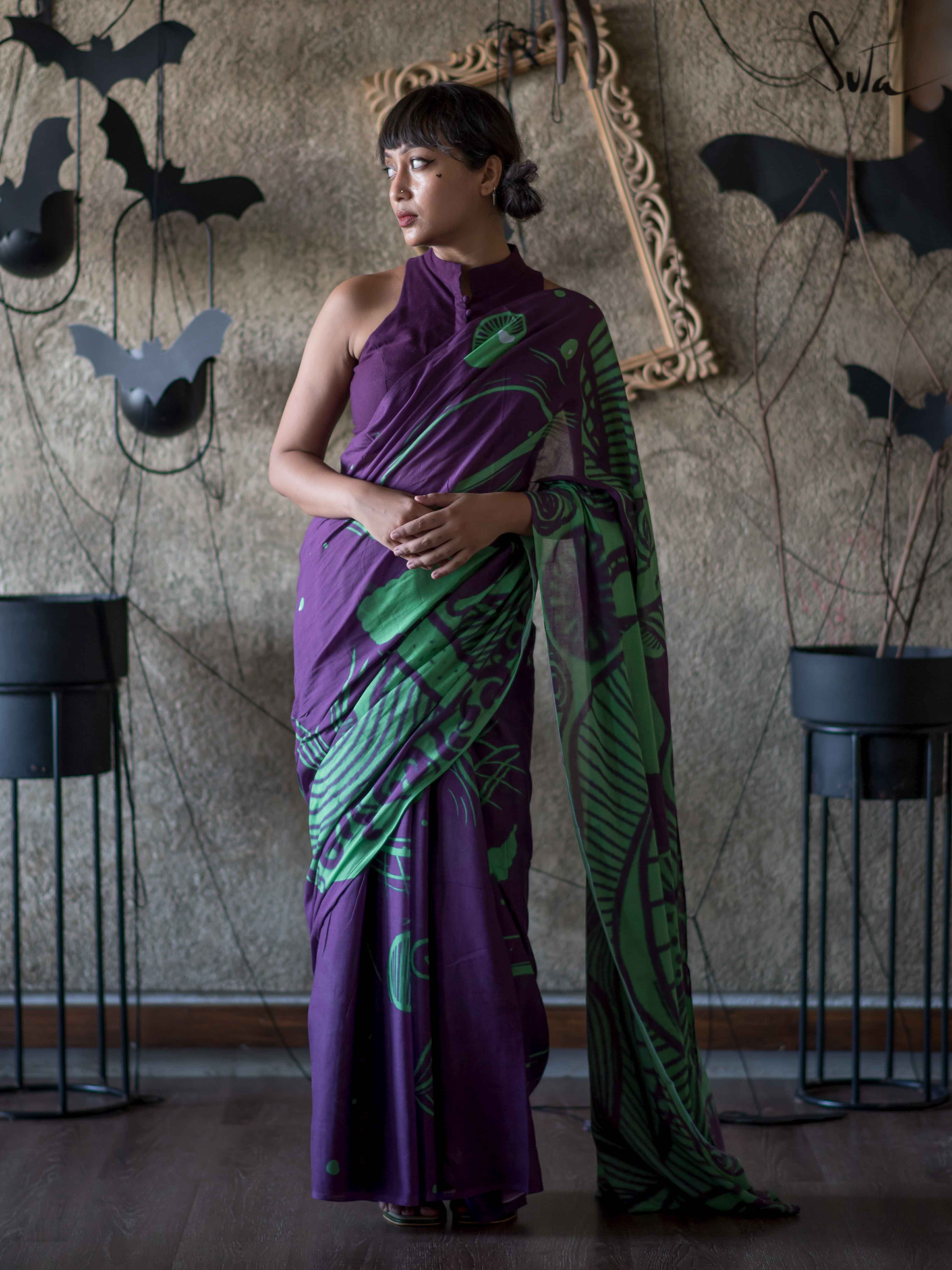 Purple Banarasi Silk Saree With Zari Weaving Work – Bahuji - Online Fashion  & Lifestyle Store