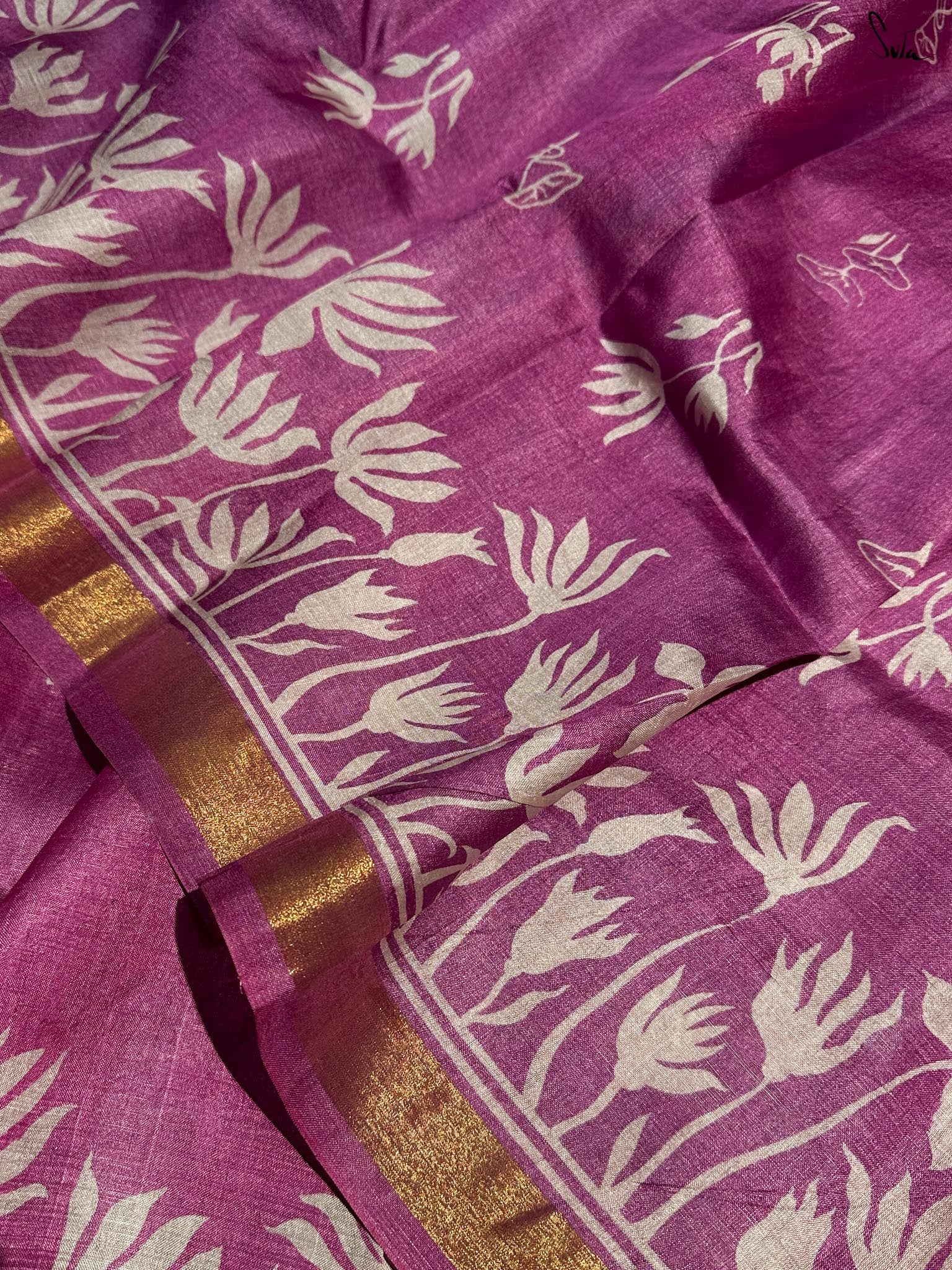 Neelkanthi Ki Chitthi (Hand Painted Pure Silk Saree)