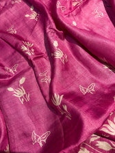 Neelkanthi Ki Chitthi (Hand Painted Pure Silk Saree)