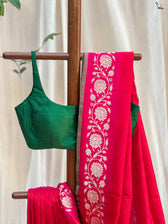 Trilochan Red Banarasi Saree