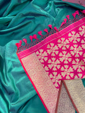 Jashn-E-Ishq Green Banarasi Saree