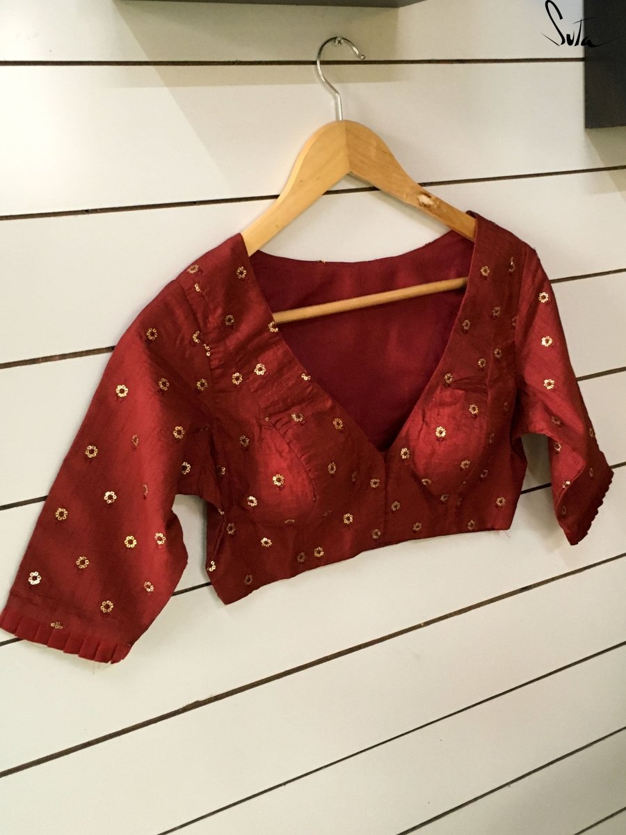 Maroon Stars (Blouse) - suta.in